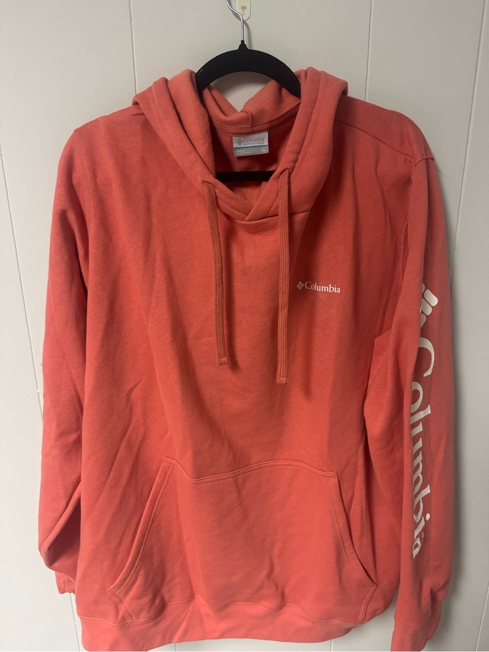 Columbia Coral-Orange Hooded Pullover Sweatshirt